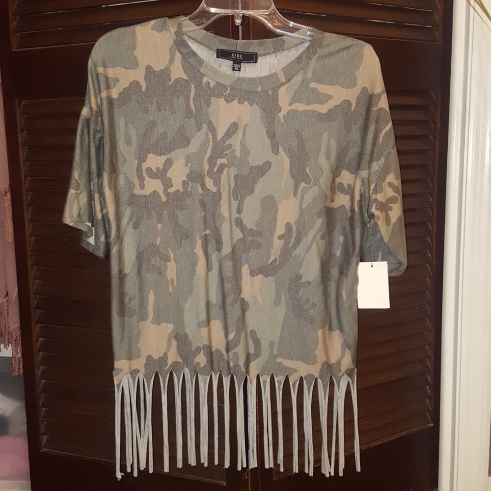 Camo Tee with cut out detail